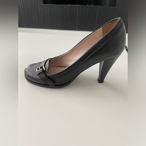 BURBERRY BLACK LEATHER HIGH HEELS EU38 US8 - Picture 4 of 16
